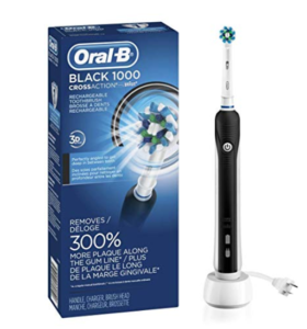 Oral-B Black Pro 1000 Power Rechargeable Electric Toothbrush Powered by Braun