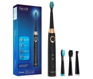 Sonic Electric Toothbrush Rechargeable for Adults, 4 Replacement Heads Orthodontic Cleaning for Braces with 2 Minutes Timer