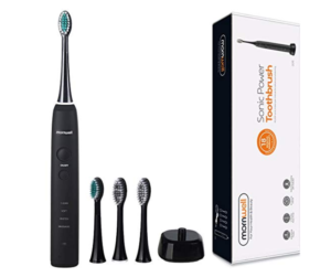 Mornwell D01B Rechargeable Electric Toothbrush with 2 Mins Timer, 4 Brushing Modes for Sensitive Teeth