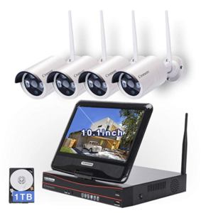 All in one with Monitor Wireless Security Camera System Home