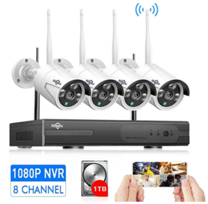 Wireless Security Camera System Outdoor,HisEEu 8 Channel 1080P NVR 4Pcs 960P 1.3MP Night Vision