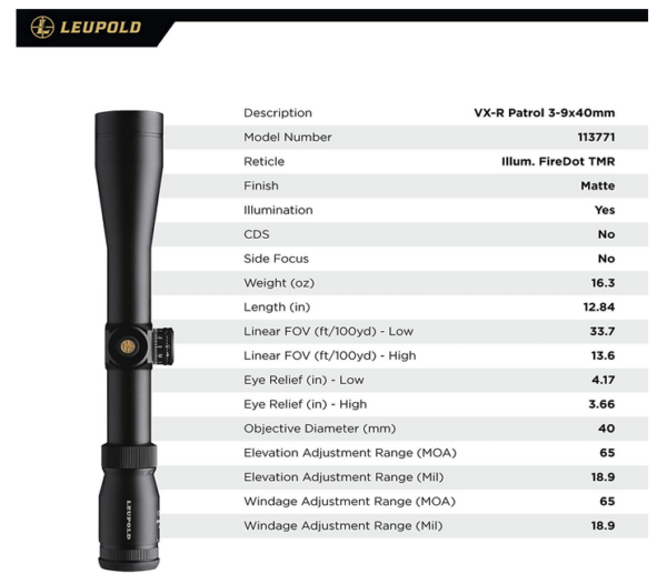 Leupold VX-R Patrol Riflescope 