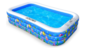 AOKIWO Family Swimming Pool, 121" X 71" X 21" Full-Sized Inflatable Lounge Pool