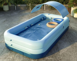 Akaho Inflatable Swimming Pool with Sunshade Canopy