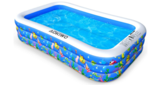 AOKIWO Family Swimming Pool, 121" X 71" X 21" Full-Sized Inflatable