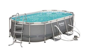 Bestway 16ft x 10ft x 42in Power Steel above Ground Swimming Pool Set