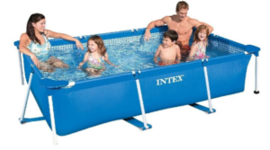 Intex 86" x 23" Rectangular Frame Above Ground Outdoor Child Safe Splash Swimming Pool