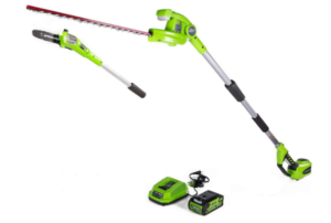 Greenworks 8 Inch 40V Cordless Pole Saw with Hedge Trimmer Attachment 