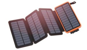 Hiluckey Portable Power Bank with 4 Solar Panels(25000mAh)