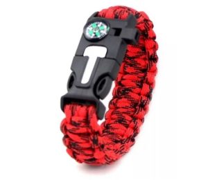 Choice Survival Emergency Bracelet with Scraper, Whistle, Compass, and Buckle