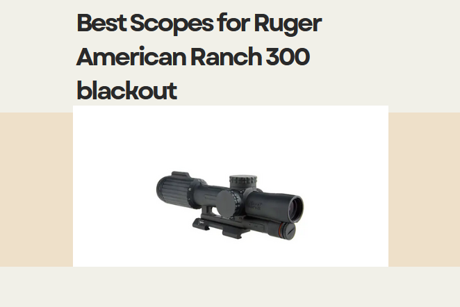 best scope for Ruger American Ranch 300 Blackout