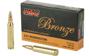 PMC Bronze .223 Remington 55 Grain FMJ Boat Tail Ammunition