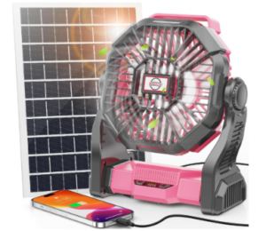 Art In Real Solar Fan with LED Lantern
