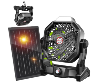 JINLICTE Solar Fan with LED Lantern