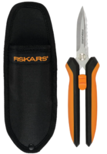 Fiskars 8" SoftGrip Multipurpose Garden Snips with Sheath  Pruning Shears 
