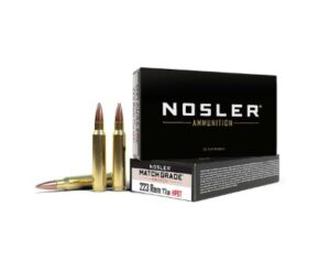 Nosler Match Grade .223 Remington 77 Grain Custom Competition Brass Cased Centerfire Ammunition