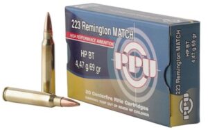 PPU Match .223 Remington 69 Grain Hollow Point Boat Tail Brass Cased Ammunition