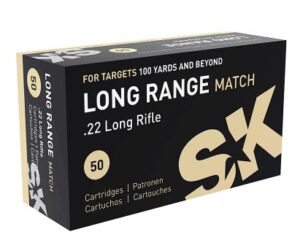 SK Long Range Match .22 Long Rifle 40 grain Lead Round Nose Brass Cased Rimfire Ammunition