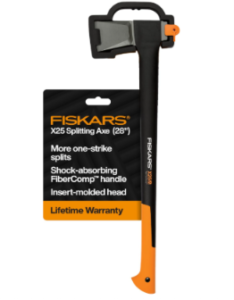 Fiskars X25 Splitting Axe 28", Wood Splitting Axe for Medium to Large Logs
