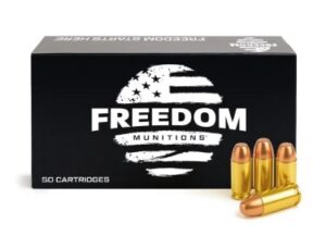 Freedom Munitions .380 ACP 100 Grain Round Nose Flat Point Brass Pistol Ammunition
