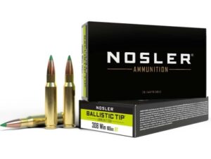 Nosler .308 Winchester 165 grain Ballistic Tip Brass Centerfire Rifle Ammunition